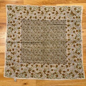 Vintage Lord & Taylor 100 Percent Cotton Made In Italy Floral Scarf 25 Inch